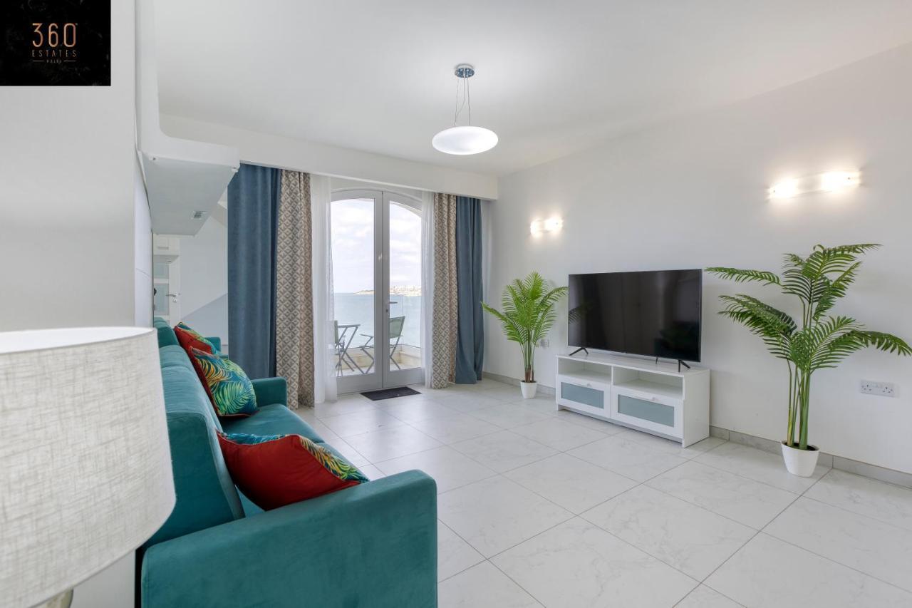 Seafront, Studio Home With Private Seaview Terrace By 360 Estates セント・ポールズ・ベイ エクステリア 写真